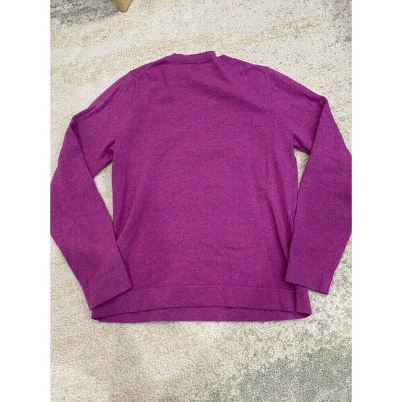 J Crew Sweater Women Small Teddie Long Sleeve Crew Neck Wool Cotton Blend Purple - Picture 6 of 6